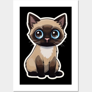 Cute Siamese Cat Lover Funny Siamese Cat Posters and Art